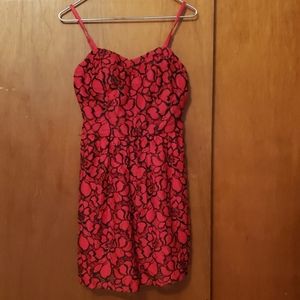 Red and black floral Dress Great condition.